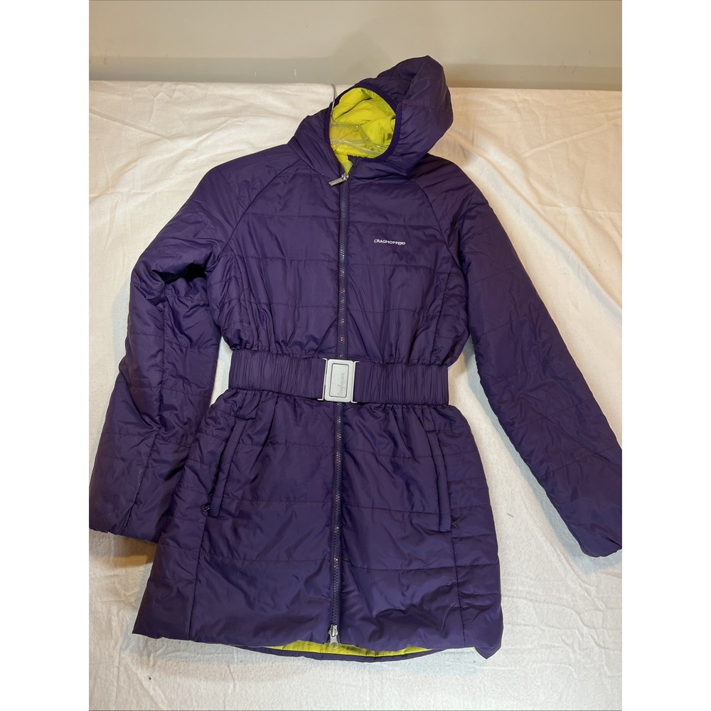 Girl's Long Quilted Insulated Jacket Craghoppers Romy Age 13 Purple Fiuscia